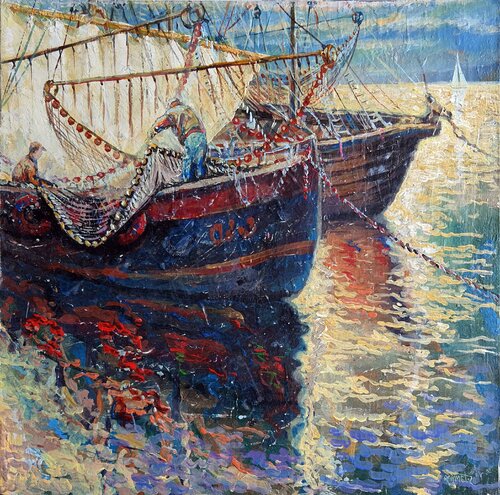 Fishermen by Rakhmet Redzhepov, Painting for Sale on Singulart