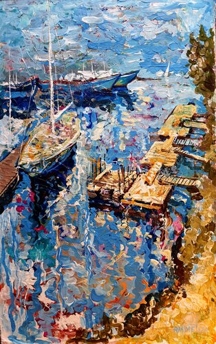 Fishing Port van Rakhmet Redzhepov, Schilderij te koop op Singulart