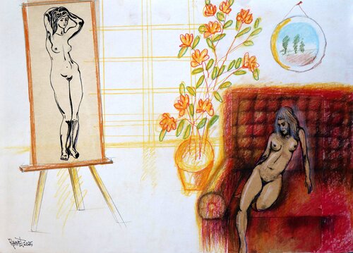 Fantasy with Flowers 252 di Rakhmet Redzhepov, Opera su carta in vendita su Singulart