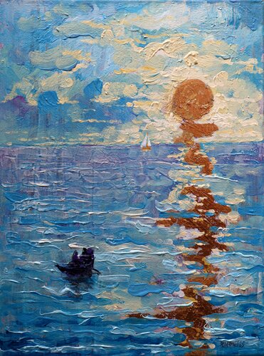 Boats,Sea,Sun di Rakhmet Redzhepov, Pittura in vendita su Singulart