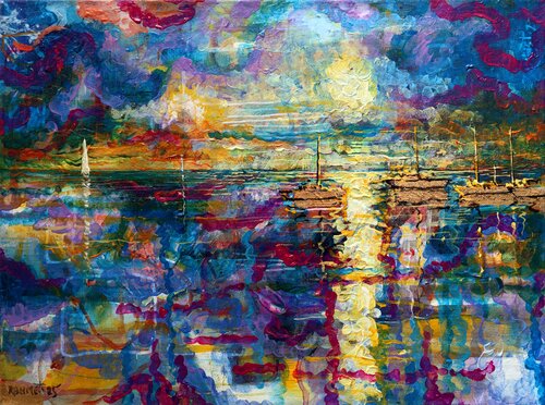 Gold Boats, di Rakhmet Redzhepov, Pittura in vendita su Singulart