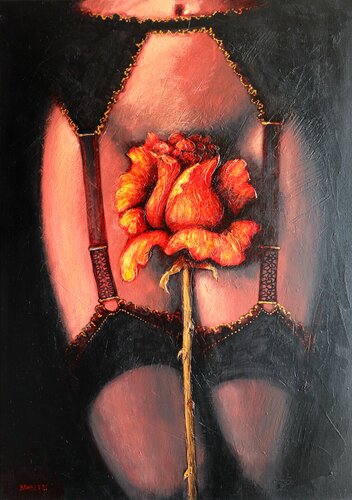 Red Rose van Rakhmet Redzhepov, Schilderij te koop op Singulart