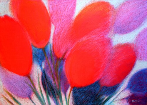 Tulips  Red 7 von Rakhmet Redzhepov, Werk auf Papier kaufen auf Singulart