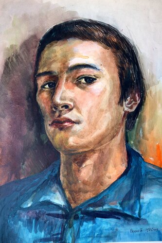 Self-portrait 1976 par Rakhmet Redzhepov, Œuvre sur papier en vente sur Singulart