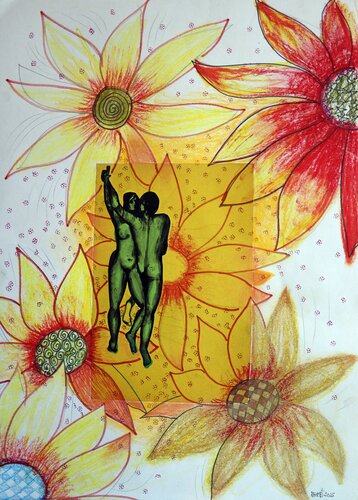 Fantasy with Flowers 259 par Rakhmet Redzhepov, Œuvre sur papier en vente sur Singulart