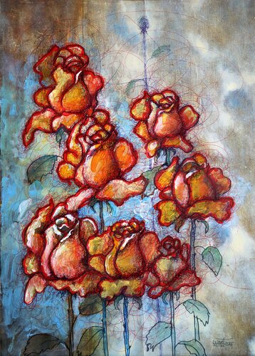 Fantasy with Flowers 260 by Rakhmet Redzhepov, Work on Paper for Sale on Singulart