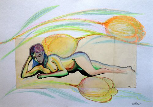 Fantasy with Flowers 261 by Rakhmet Redzhepov, Work on Paper for Sale on Singulart