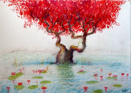 Fantasy with Flowers 265 di Rakhmet Redzhepov, Opera su carta in vendita su Singulart