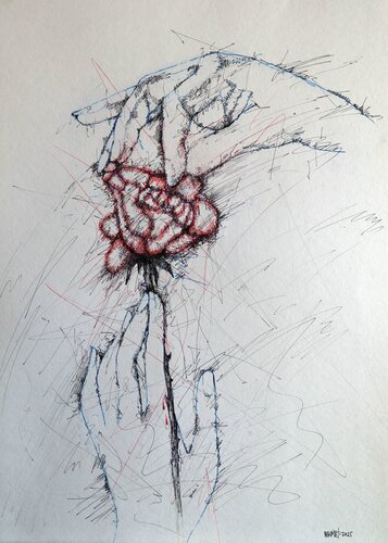 Fantasy with Flowers 268 par Rakhmet Redzhepov, Œuvre sur papier en vente sur Singulart