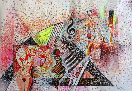 Fantasy with Flowers 271 de Rakhmet Redzhepov, Obra en papel a la venta en Singulart