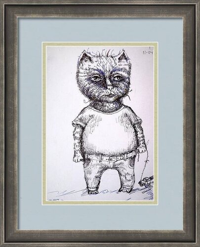 CATS 3 : paper on cardboard, acrylic,ink, 2024 di Rakhmet Redzhepov, Pittura in vendita su Singulart