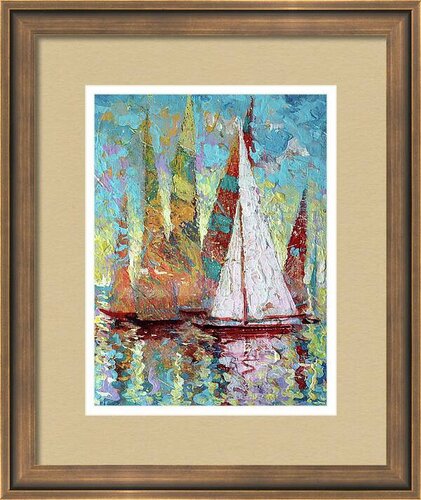 Departure of Sailboats to the Sea di Rakhmet Redzhepov, Pittura in vendita su Singulart