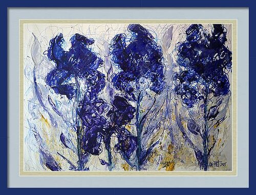 Fantasy with Flowers 309- Mixed, paper, 59x42cm, Unframed by Rakhmet Redzhepov, Work on Paper for Sale on Singulart