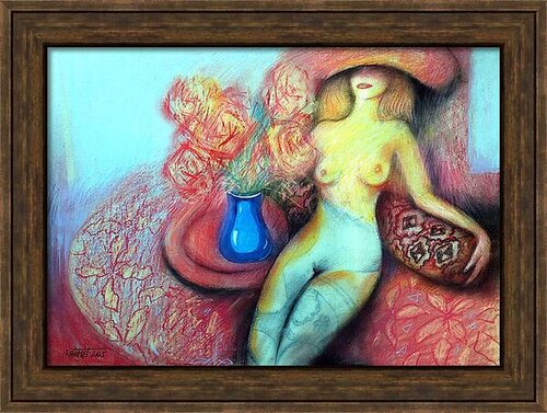 Fantasy with Flowers 316- Mixed, paper, 59x42cm, Unframed par Rakhmet Redzhepov, Œuvre sur papier en vente sur Singulart