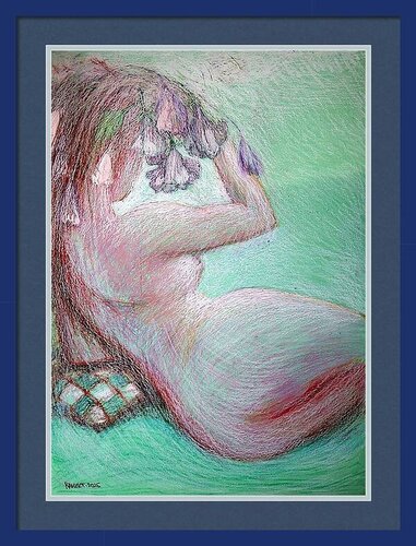 Fantasy with Flowers 319- Mixed, paper, 59x42cm, Unframed par Rakhmet Redzhepov, Œuvre sur papier en vente sur Singulart