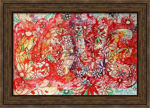 Fantasy with Flowers 321- Mixed, paper, 59x42cm, Unframed de Rakhmet Redzhepov, Obra en papel a la venta en Singulart