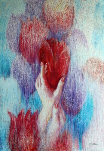 Touch :  86x59см. paper, oil pastel by Rakhmet Redzhepov, Work on Paper for Sale on Singulart