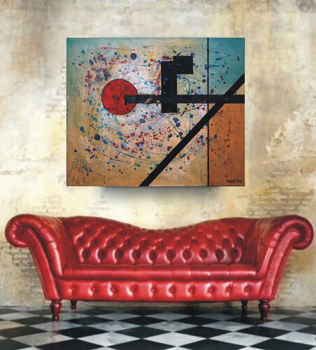 Golden Silence: abstract art, canvas, oil, acrylic by Rakhmet Redzhepov, Painting for Sale on Singulart