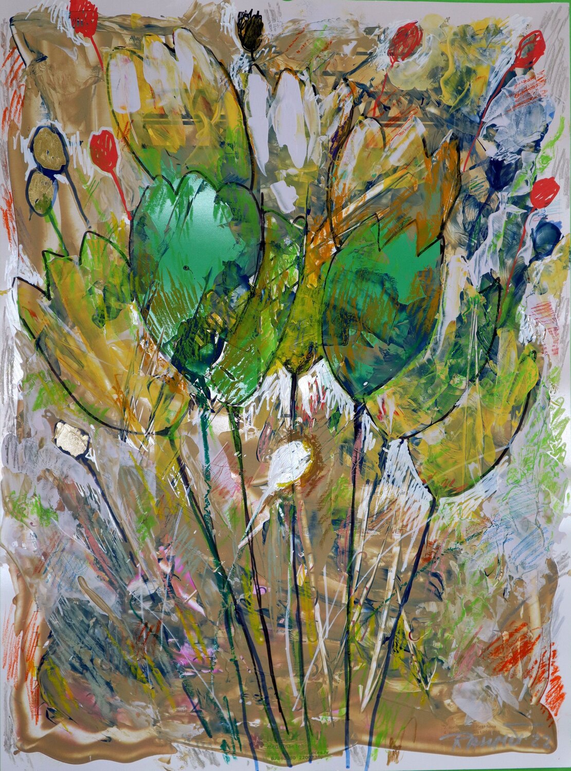Fantasy with Flowers 13. Rakhmet Redzhepov Werk auf Papier zu verkaufen