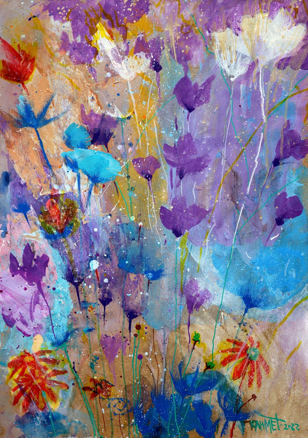 Fantasy with Flowers 18. Rakhmet Redzhepov Werk auf Papier zu verkaufen