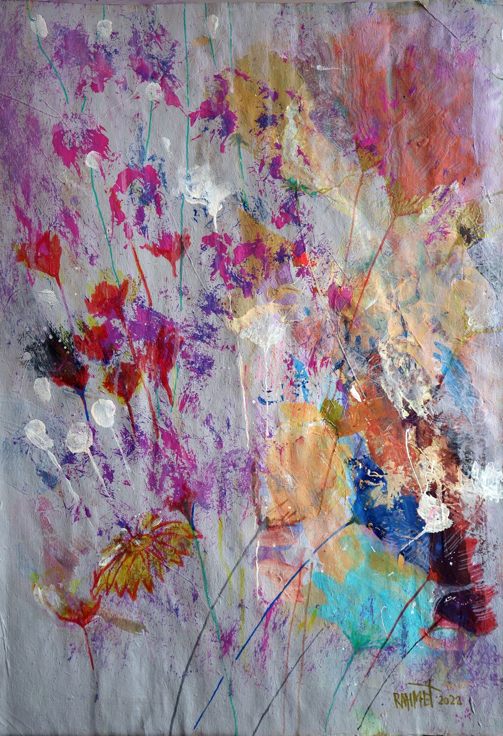 Fantasy with Flowers 19. Rakhmet Redzhepov Werk auf Papier zu verkaufen