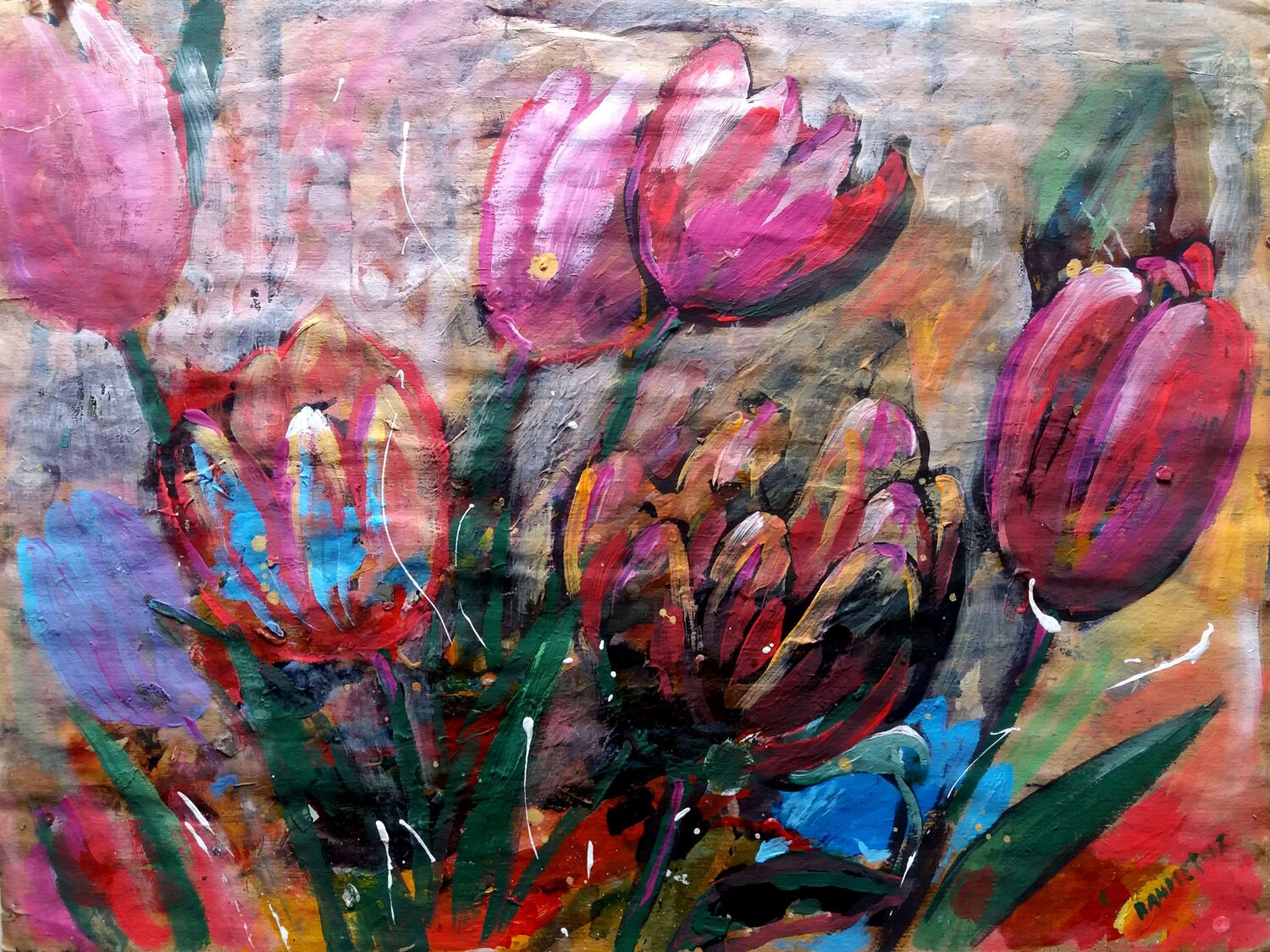 Fantasy with Flowers 37 Rakhmet Redzhepov Werk auf Papier zu verkaufen