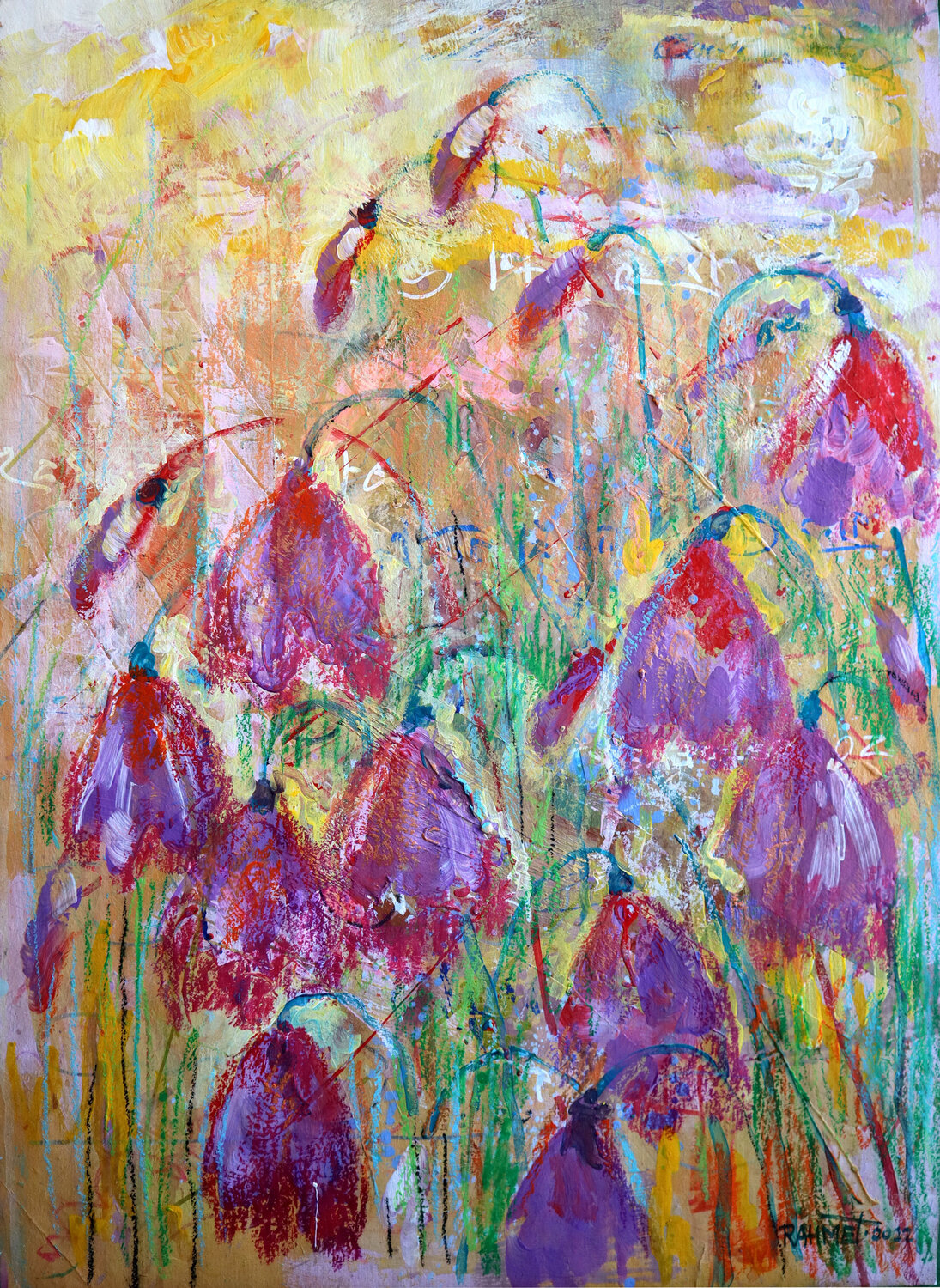 Fantasy with Flowers 41. Rakhmet Redzhepov Werk auf Papier zu verkaufen