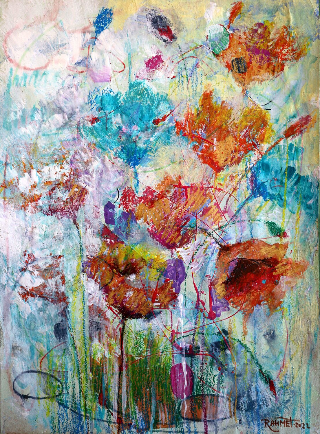 Fantasy with Flowers 43. Rakhmet Redzhepov Werk auf Papier zu verkaufen