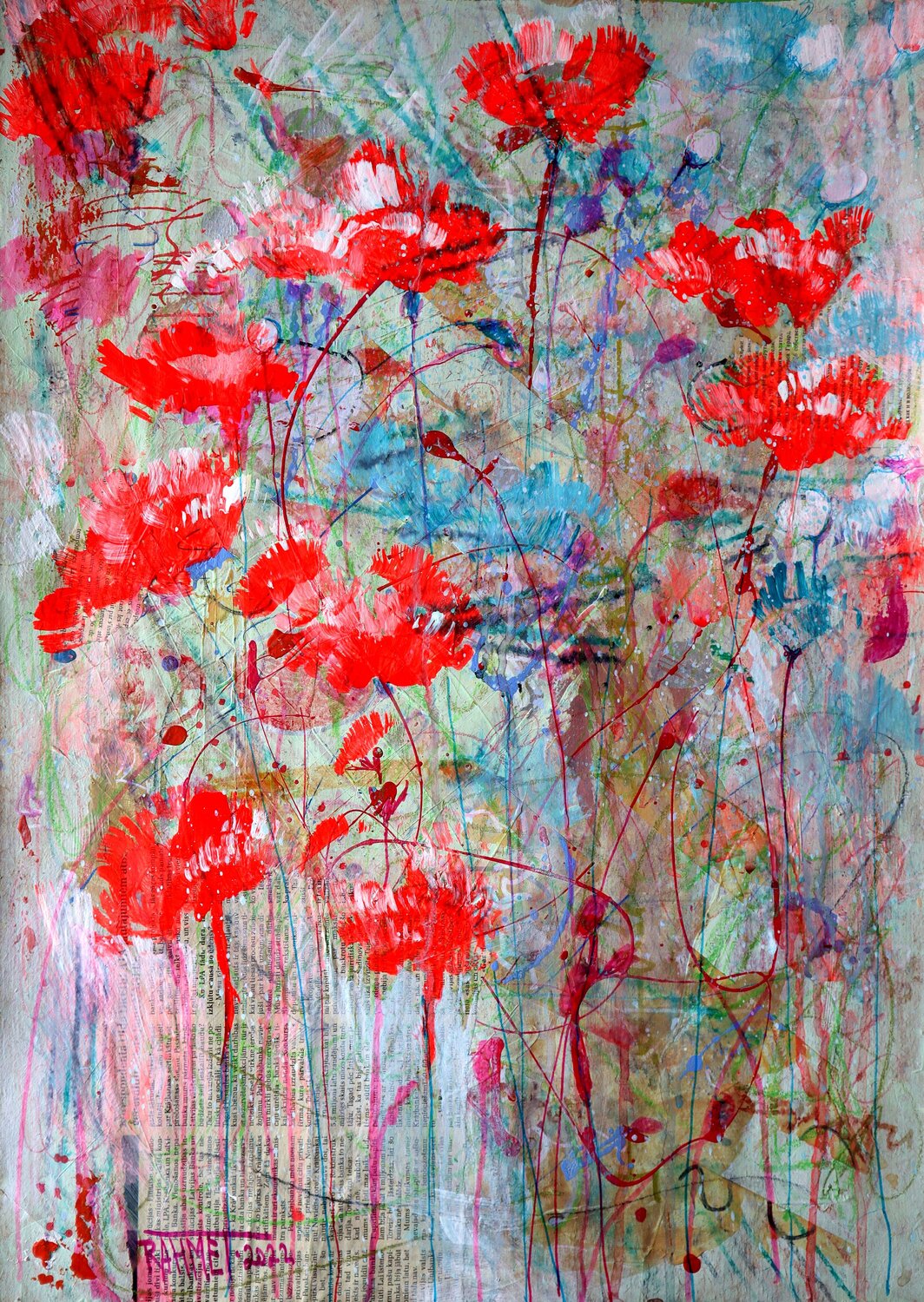 Fantasy with Flowers 52. Rakhmet Redzhepov Originalgemälde zu verkaufen