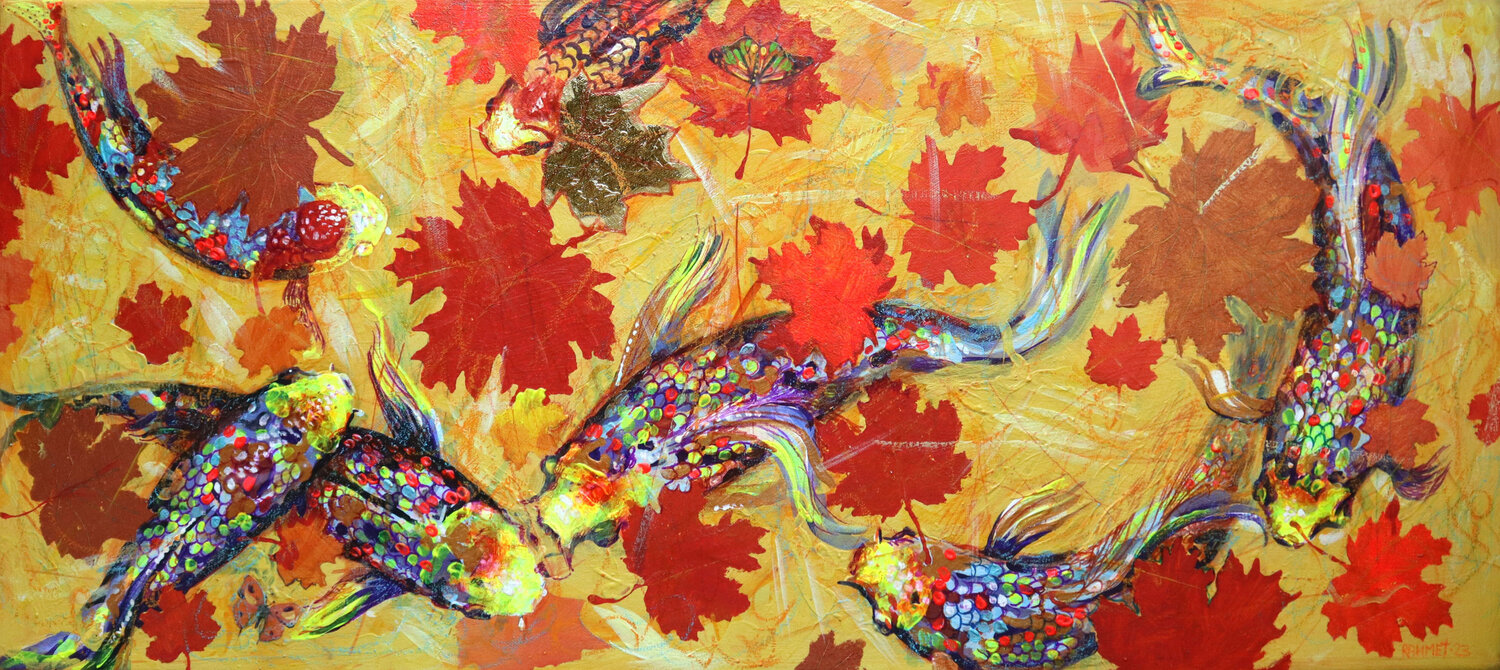 KOI FISH on YELLOW Rakhmet Redzhepov