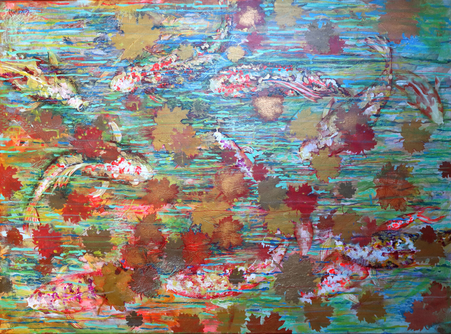 Koi Fish in a Slow Flowing River Rakhmet Redzhepov