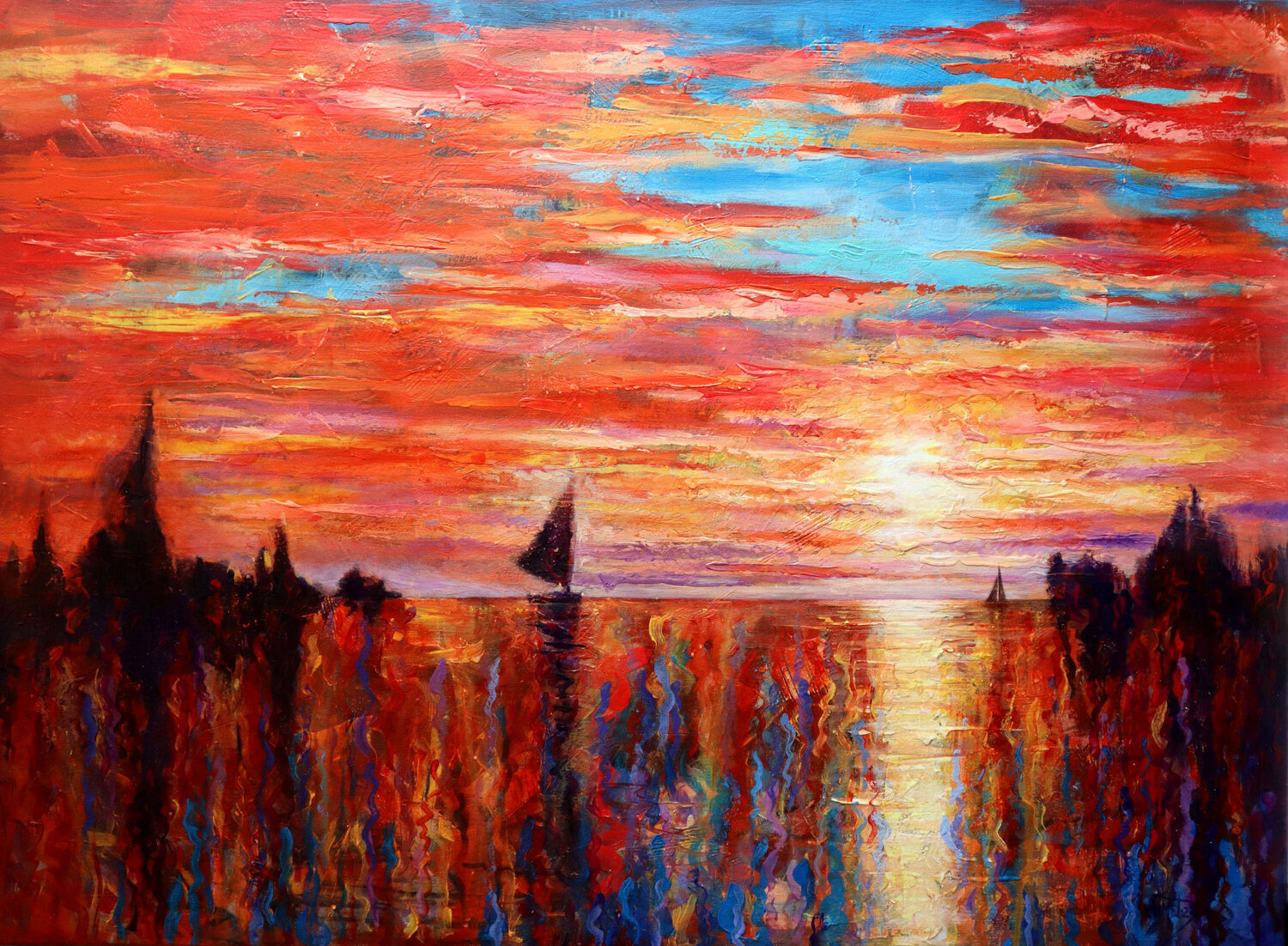 Morning Walk on the Sea Rakhmet Redzhepov Originalgemälde zu verkaufen