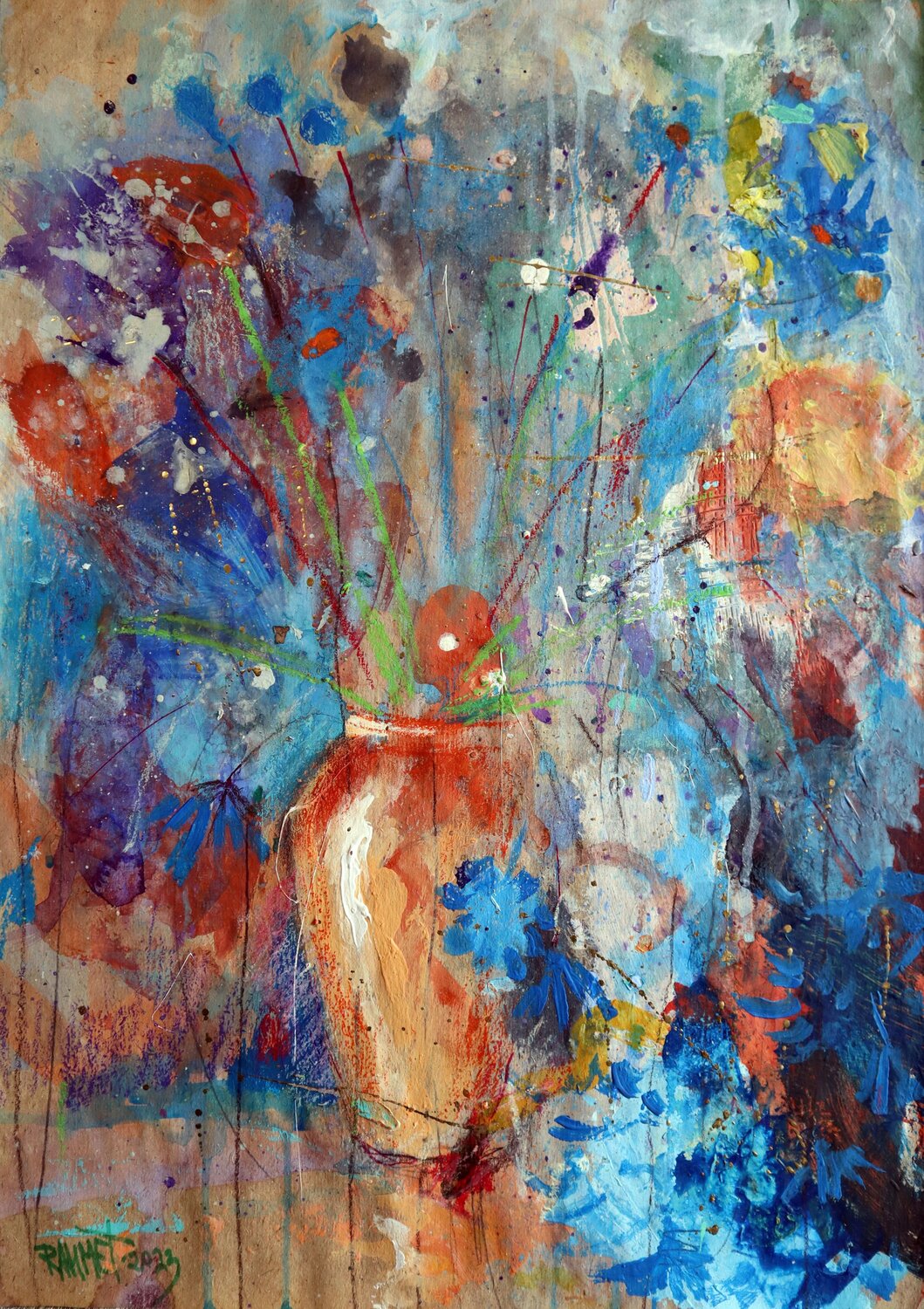 Fantasy with Flowers 102 Rakhmet Redzhepov Originalgemälde zu verkaufen
