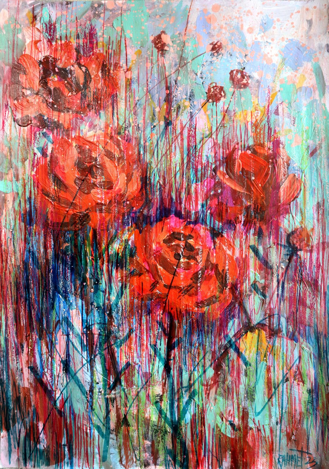Fantasy with Flowers 107 Rakhmet Redzhepov Originalgemälde zu verkaufen