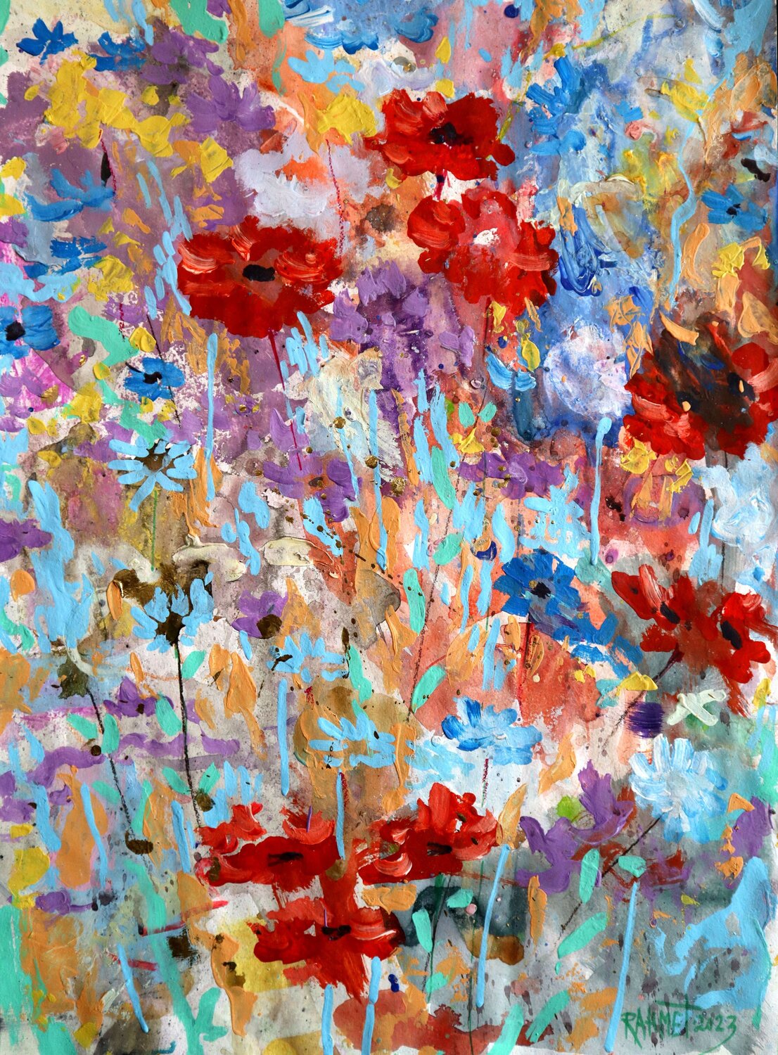 Fantasy with Flowers 108 Rakhmet Redzhepov Originalgemälde zu verkaufen