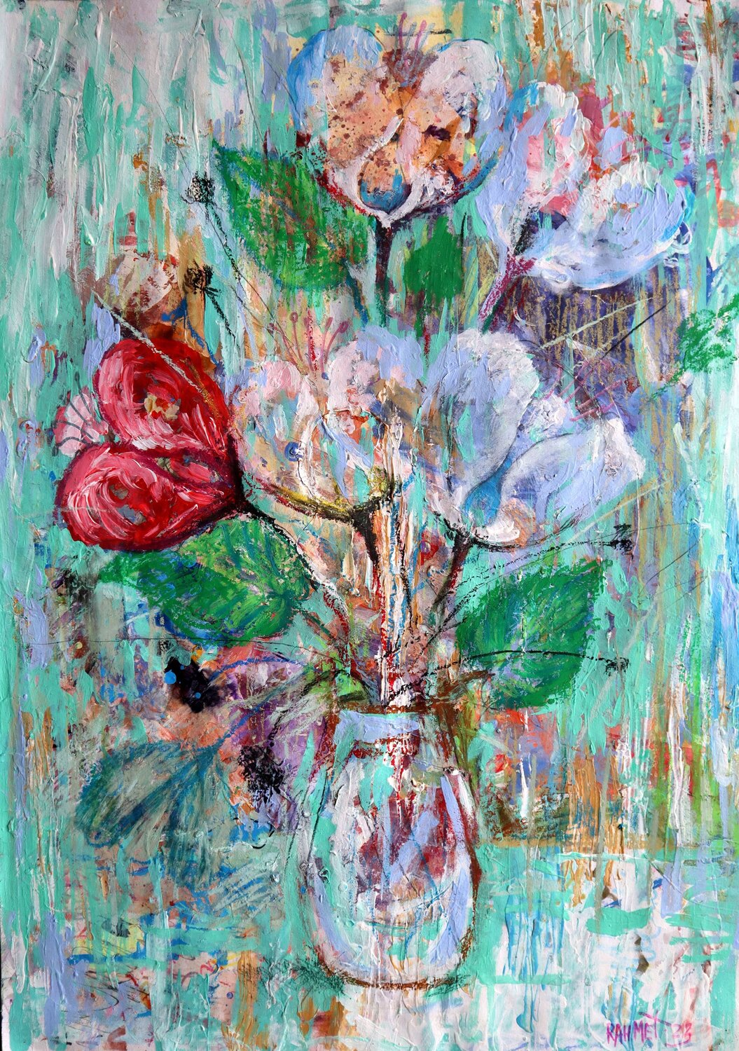 Fantasy with Flowers 138 Rakhmet Redzhepov Originalgemälde zu verkaufen