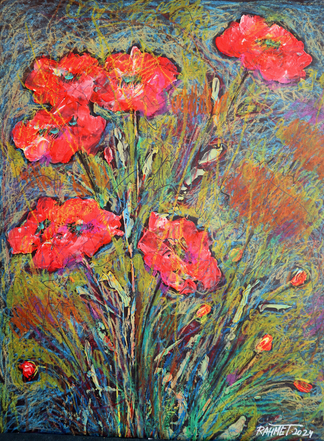 Fantasy with Flowers 162 Rakhmet Redzhepov Originalgemälde zu verkaufen