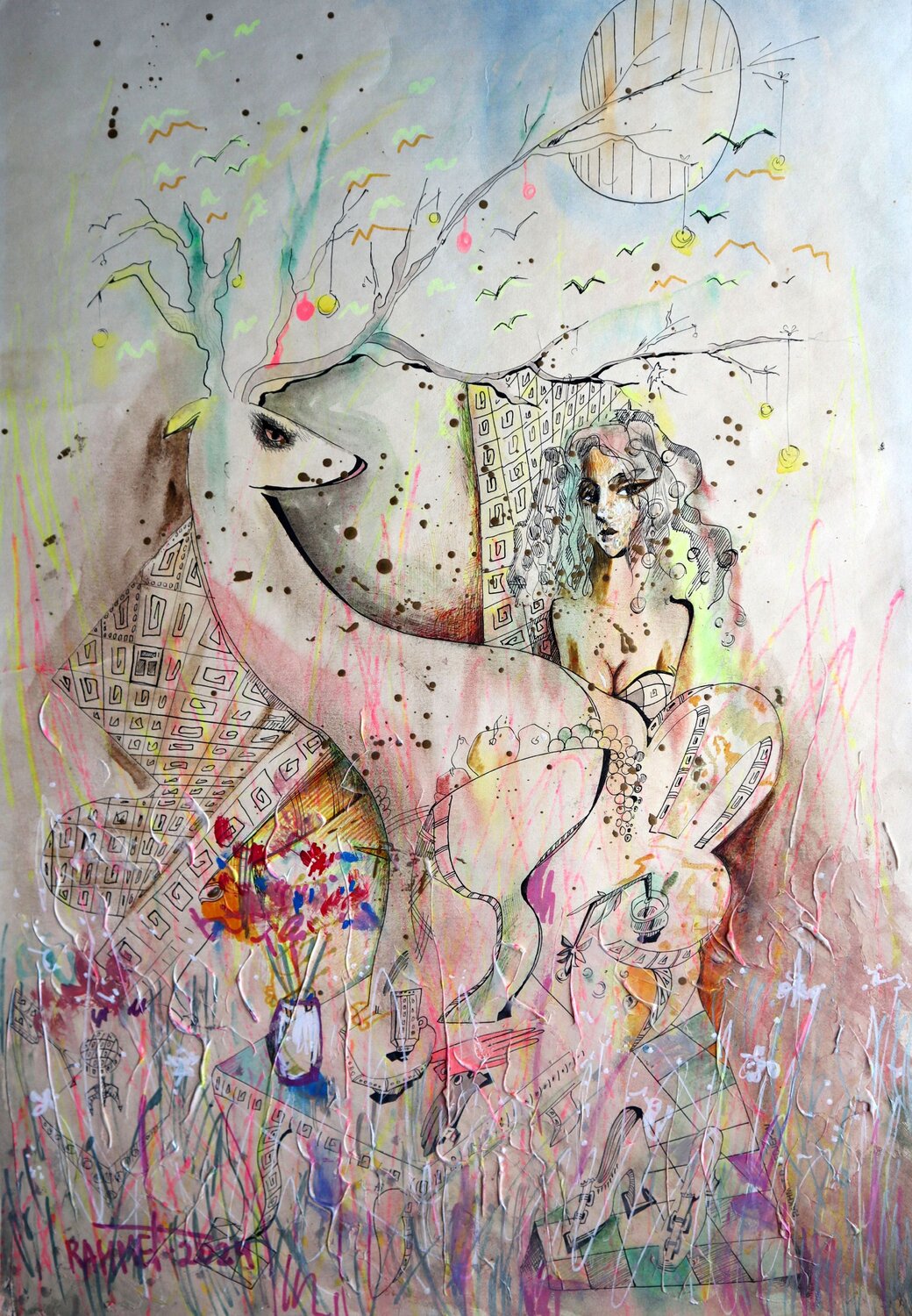 Fantasy with Flowers 170 Rakhmet Redzhepov Originalgemälde zu verkaufen