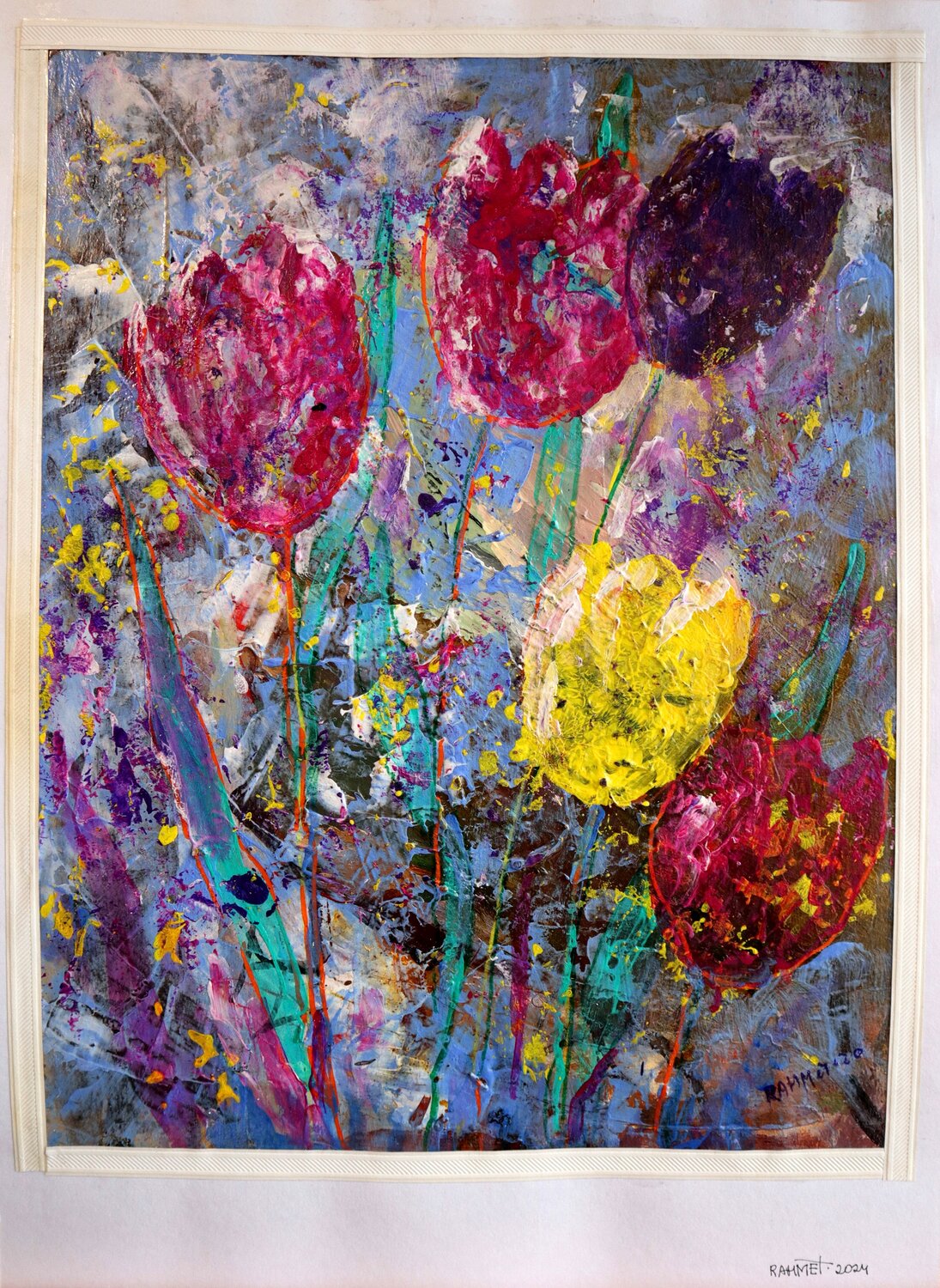 Fantasy with Flowers 188 Rakhmet Redzhepov Originalgemälde zu verkaufen