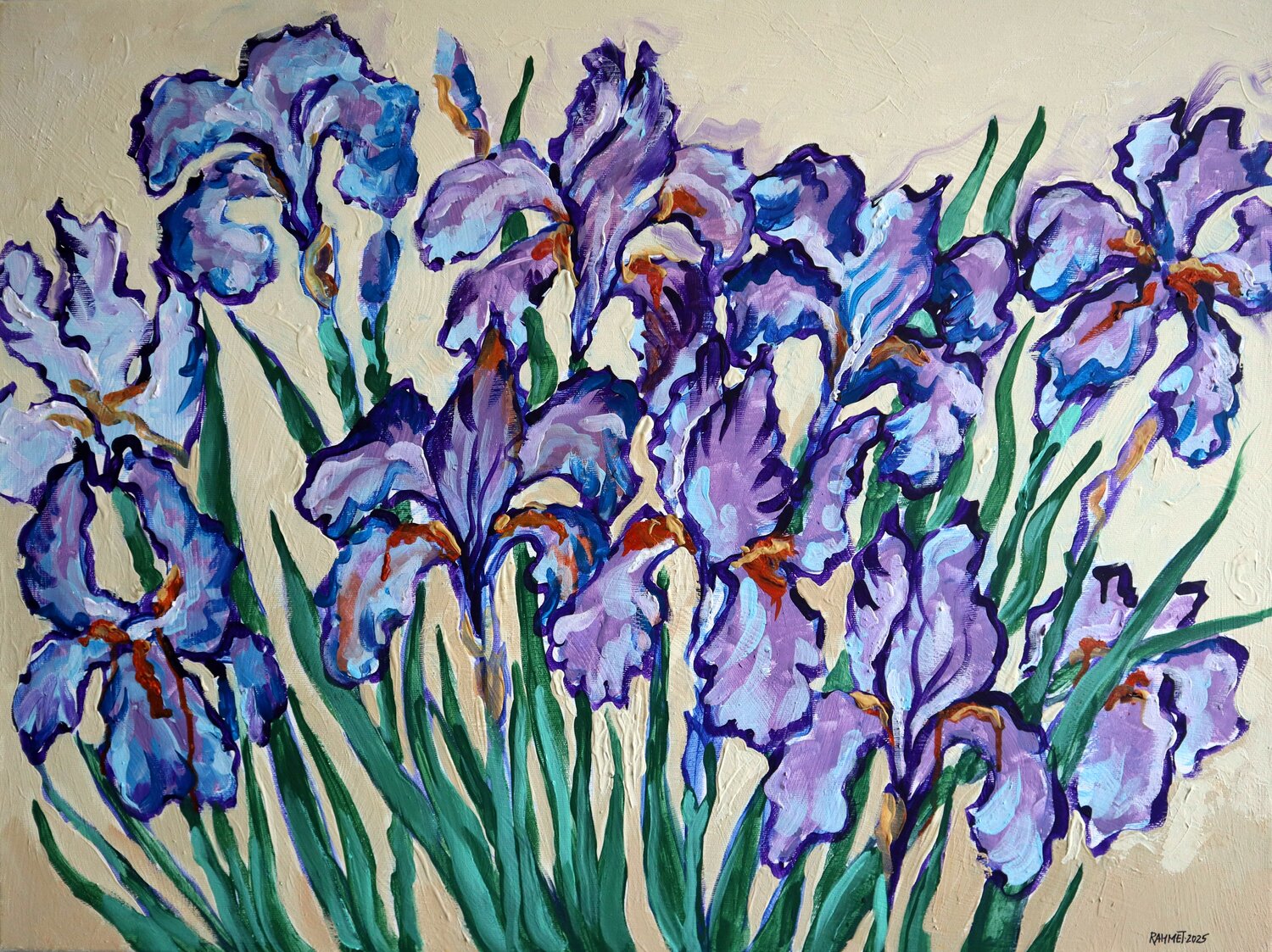 Irises on Cream Rakhmet Redzhepov