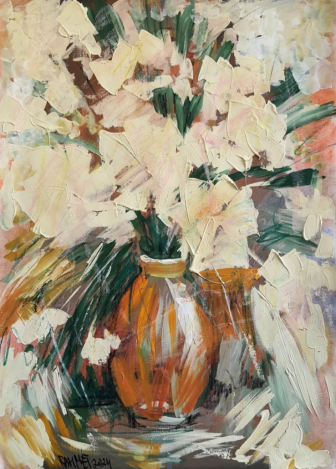 Fantasy with Flowers 220 Rakhmet Redzhepov Dipinto originale in vendita