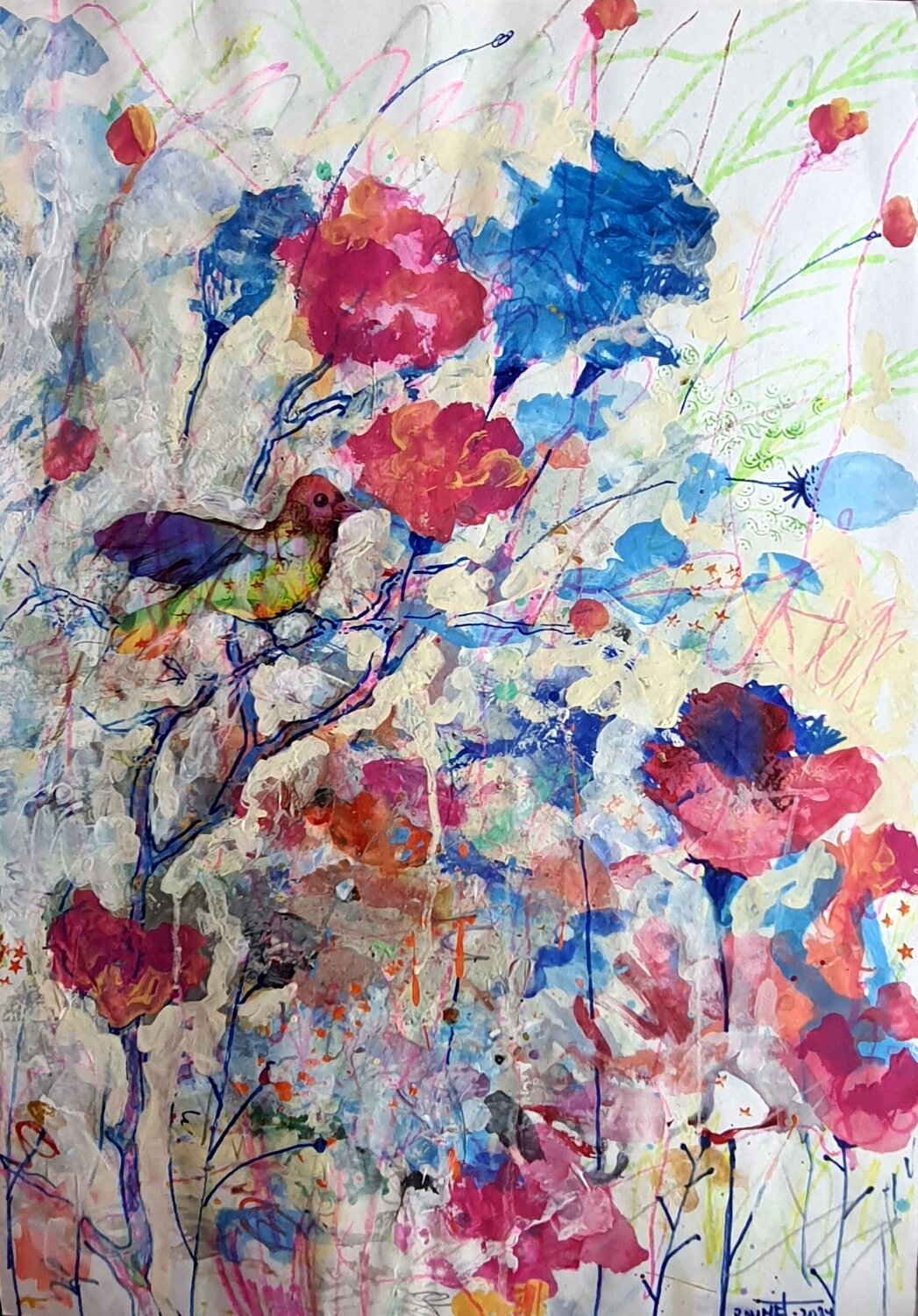 Fantasy with Flowers 233 Rakhmet Redzhepov Originalgemälde zu verkaufen