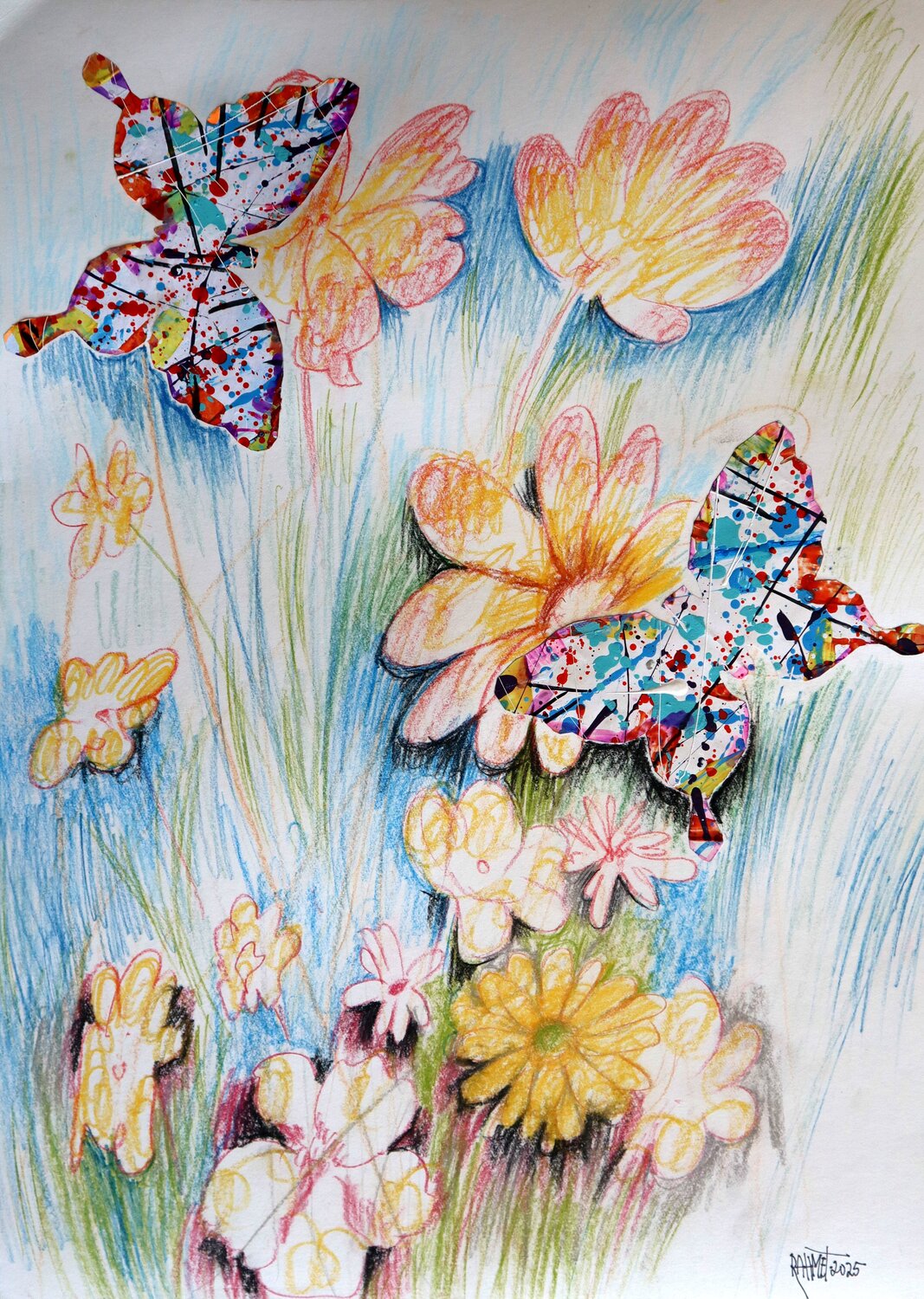 Fantasy with Flowers 253 Rakhmet Redzhepov Werk auf Papier zu verkaufen