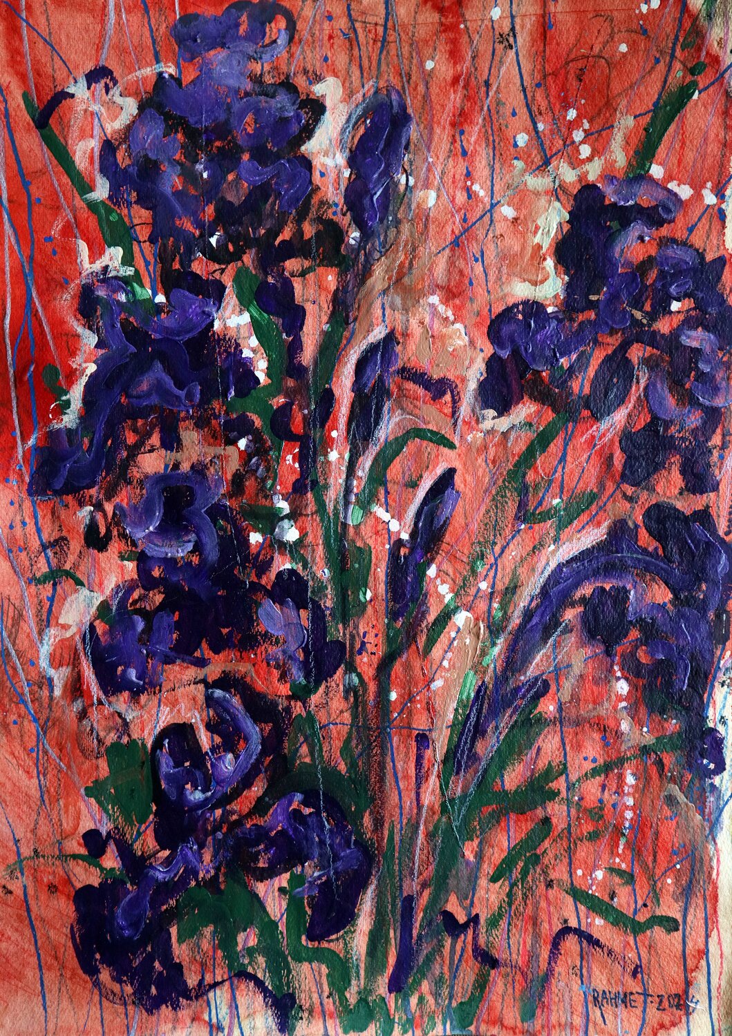 Fantasy with Flowers 272 Rakhmet Redzhepov Werk auf Papier zu verkaufen