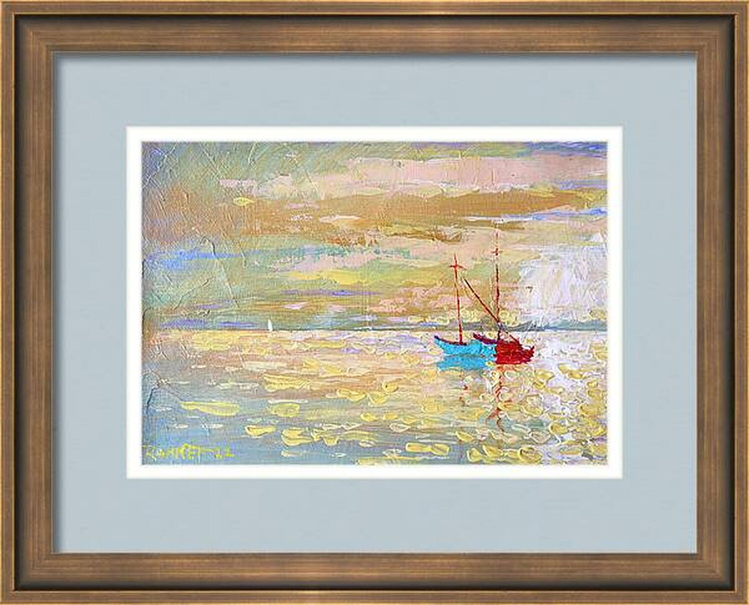 Blue Boat , 20x28cm Rakhmet Redzhepov