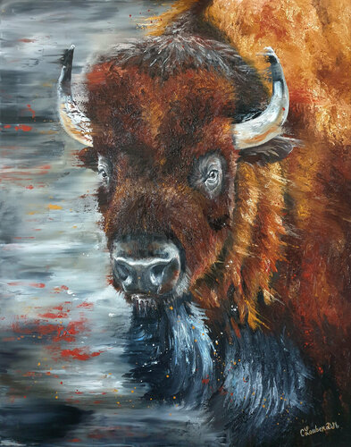 BUFFALO van Carine Lauber, Schilderij te koop op Singulart