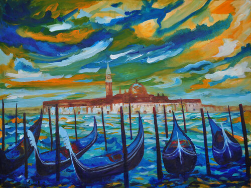 Arrival in Venice von Zelie Alice, Malerei kaufen auf Singulart
