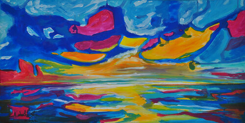 feels like swimming di Zelie Alice, Pittura in vendita su Singulart