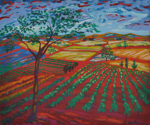 Strolling down the vineyards van Zelie Alice, Schilderij te koop op Singulart