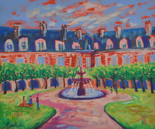Place des Vosges di Zelie Alice, Pittura in vendita su Singulart